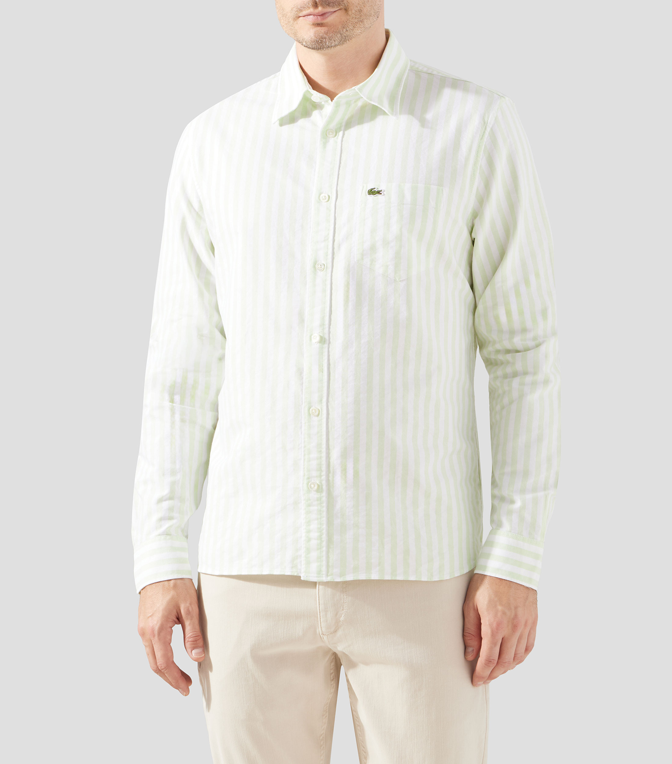 Camisa rayas manga larga Hombre